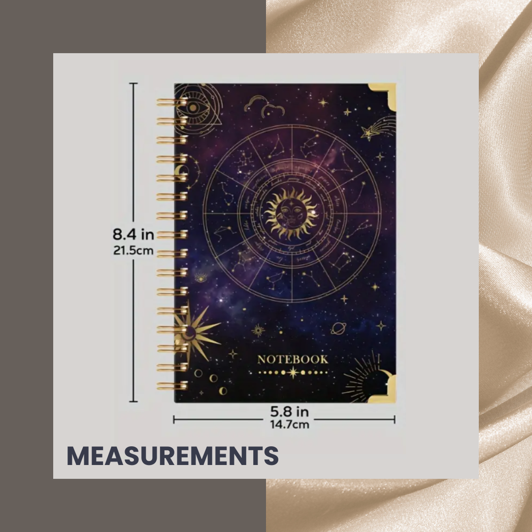ASTROLOGY THEMED A5 SPIRAL NOTEBOOK